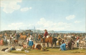 Mercado de gado perto de Genua, 1820 de Wilhelm Kobell Ritter von