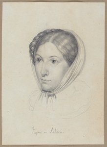 Agnes von Felsen, c.1822 (grafite) de Wilhelm Kügelgen
