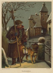 Vigilante da noite (cor litho) de Wilhelm Ludwig Heinrich Claudius