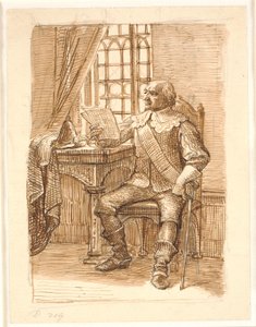 Nobre de Chr. O tempo de 4. senta e lê uma carta de Wilhelm Marstrand