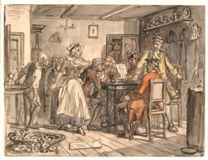 "Collegium Politicum". (O arremessador político) de Wilhelm Marstrand
