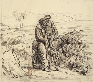 O Bom Samaritano acompanha os feridos de Wilhelm Marstrand