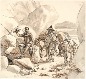 Dom Quixote ensina Sancho sobre a reputação e o futuro dos cavaleiros de Wilhelm Marstrand
