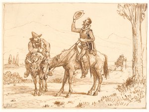Dom Quixote considera seu capacete de Wilhelm Marstrand
