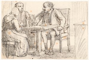 Uma interrupção na refeição dos camponeses de Wilhelm Marstrand
