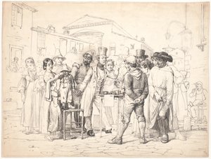 Um charlatão vende preto brilhante, Roma de Wilhelm Marstrand