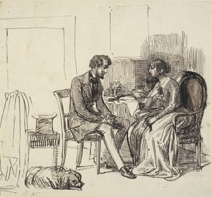 Um cavalheiro visitando uma jovem de Wilhelm Marstrand