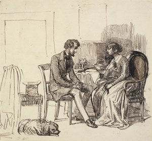 Um cavalheiro visitando uma jovem de Wilhelm Marstrand