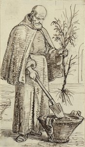 Um monge planta uma árvore de Wilhelm Marstrand