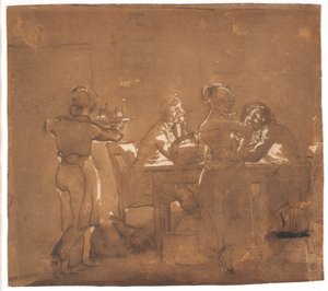 Uma cena de taverna de Wilhelm Marstrand
