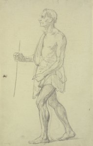 Estudo de figura. Homem em pé de perfil à esquerda de Wilhelm Marstrand