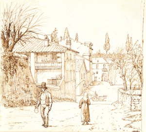 Rua em Roma ou em uma cidade nos arredores de Roma de Wilhelm Marstrand