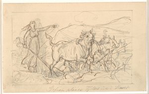 "Gefion lança a montanha no mar" de Wilhelm Marstrand