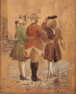 Holberg sai do caminho para Jacob von Thyboe e Jean de France de Wilhelm Marstrand