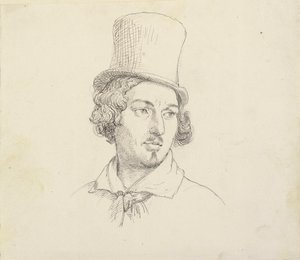 Cabeça de homem com cartola de Wilhelm Marstrand