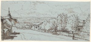 A estrada secundária para a Igreja de Leksand, Dalarne de Wilhelm Marstrand