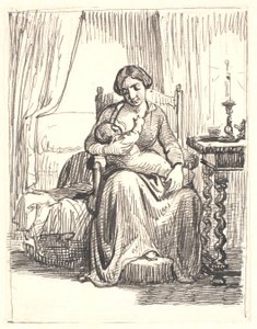 Mãe com filho lactante, t.h. luz acesa