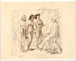Paris e as três deusas de Wilhelm Marstrand