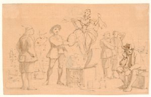 Peder Paars 1. Livro 2. Canção. Vênus sobe do caixão de Wilhelm Marstrand
