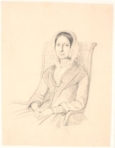 Retrato de Sophie Frederikke Raffenberg, sentado em uma poltrona de Wilhelm Marstrand