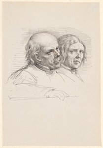 Estudo de retrato de dois agricultores suecos de Wilhelm Marstrand