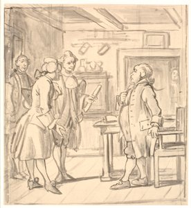 A visita de congratulações dos Conselheiros. (O arremessador político) de Wilhelm Marstrand