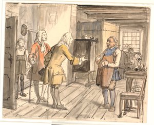 A visita de congratulações dos Conselheiros. (O arremessador político) de Wilhelm Marstrand