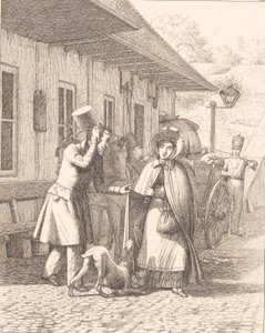 Cena fora de uma barraca de consumo de Wilhelm Marstrand