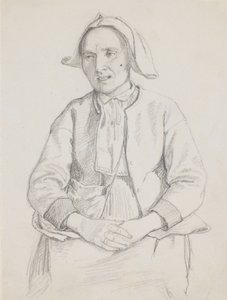 Mulher sueca sentada, peça de joelho de Wilhelm Marstrand