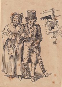 Casal de idosos caminhando de Wilhelm Marstrand