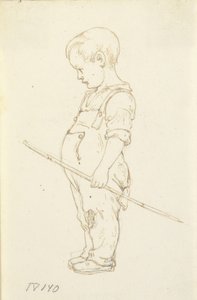 Menino de pé com um pau na mão de Wilhelm Marstrand