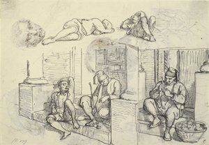 Estudos de turco e lazzaron em uma escada de Wilhelm Marstrand