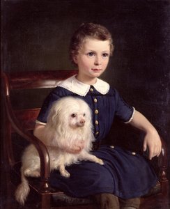 Estudo de um menino com cachorro de estimação, 1860