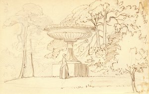 Jardim do sul com uma senhora em uma tigela colossal de Wilhelm Marstrand