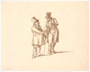Dois cavalheiros de chapéu alto estão conversando de Wilhelm Marstrand
