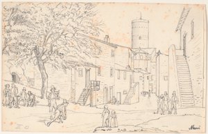 A praça em Nemi de Wilhelm Marstrand