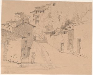 Via Piave com La Porta Su i Olevano Romano de Wilhelm Marstrand