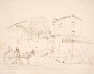 Carruagem de burro fora da Porta del Popolo de Wilhelm Marstrand