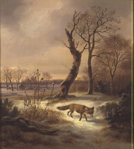 A Raposa em uma cena de inverno de Wilhelm Reinhardt
