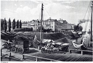 Vista do Castelo de Mitau, c. 1850 de Wilhelm Siegfried Stavenhagen