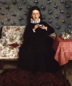No sofá de Wilhelm Trübner