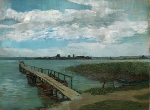 Cais na ilha de Herreninsel, no Chiemsee de Wilhelm Trübner
