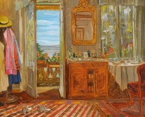 Interior da Starnberger See. 1912 de Wilhelm Trübner