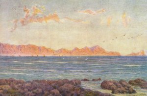 A parte sul da False Bay, com o Cabo Hangclip (litografia a cores)