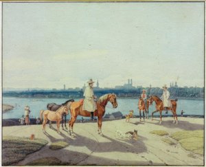 Piloto no Isarufer em frente a Munique de Wilhelm von Kobell
