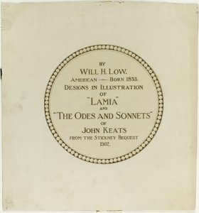 Página de título das "Odes e Sonetos de John Keats" de Will Hicock Low