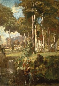Berkenbos (óleo no painel) de Willem Adriaan van Konijnenburg