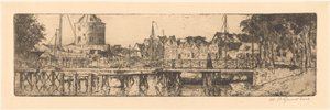 Enkhuizen de Willem Adrianus Grondhout (signed by artist)