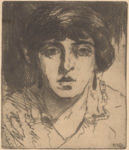 Retrato de uma mulher desconhecida de Willem Adrianus Grondhout (signed by artist)