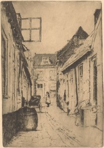 Rua em Voorburg (título original sobre o objecto) de Willem Adrianus Grondhout (signed by artist)